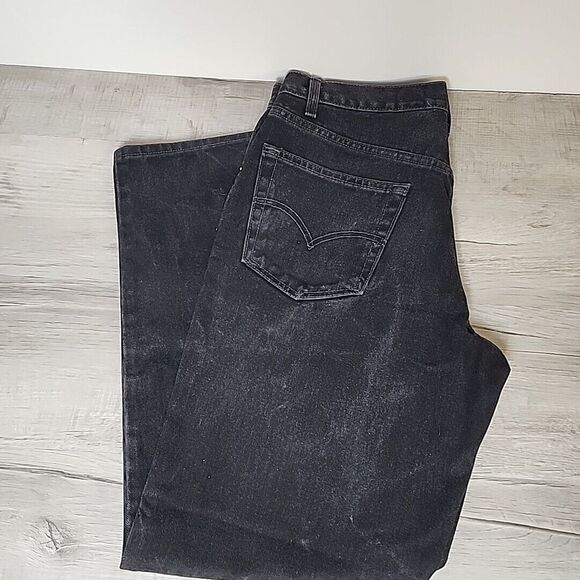 Levi's 550 Jeans Men's 34x30 (34x28.5) Black Vintage Denim Pants Grunge Classic - Picture 2 of 11